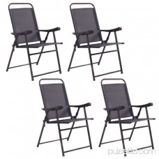 Costway Set Of 4 Folding Sling Chairs Patio Furniture Camping Pool Beach With Armrest